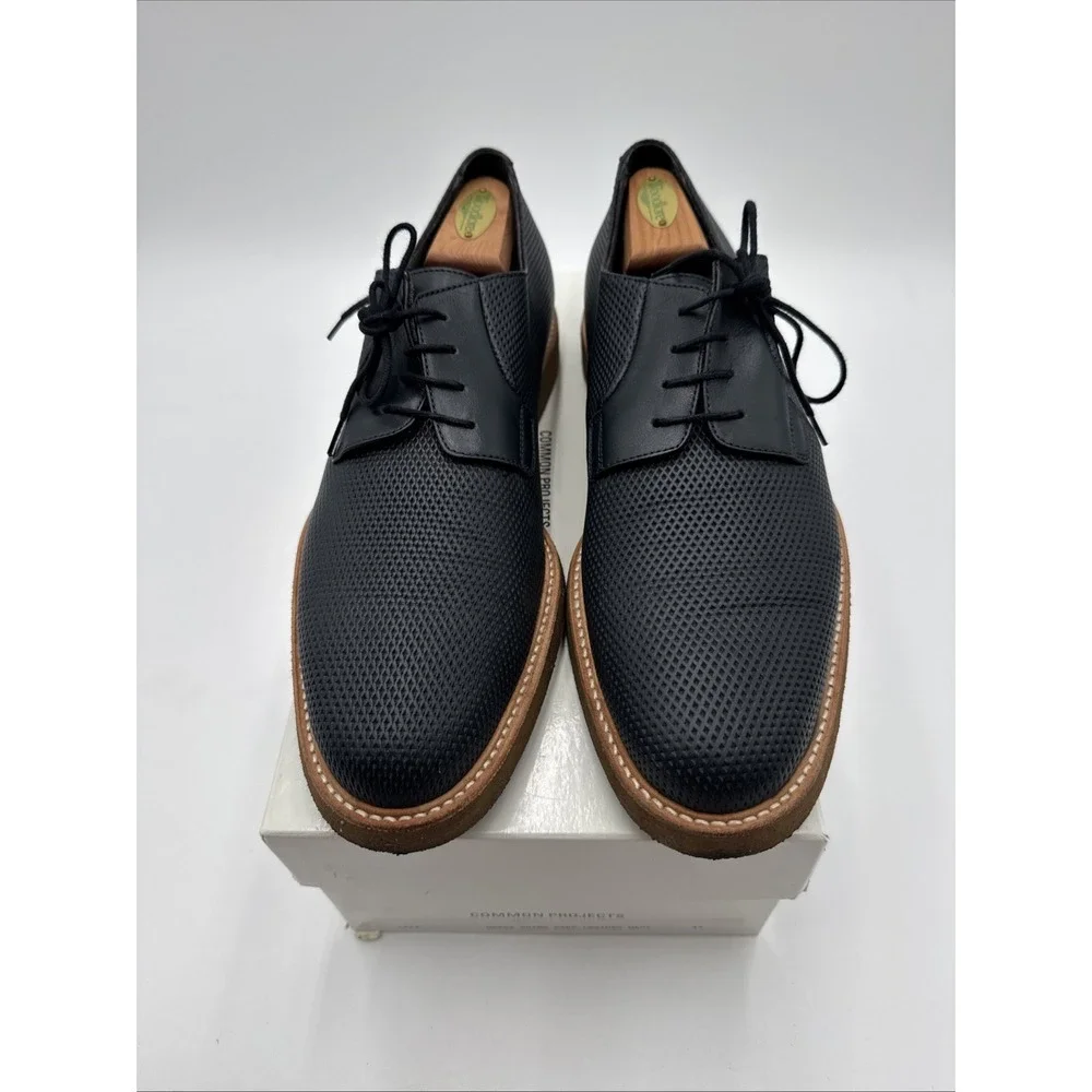 Common Projects 1899 Derby Shine Perforated Leather Navy Blue Shoes Mens Size 43